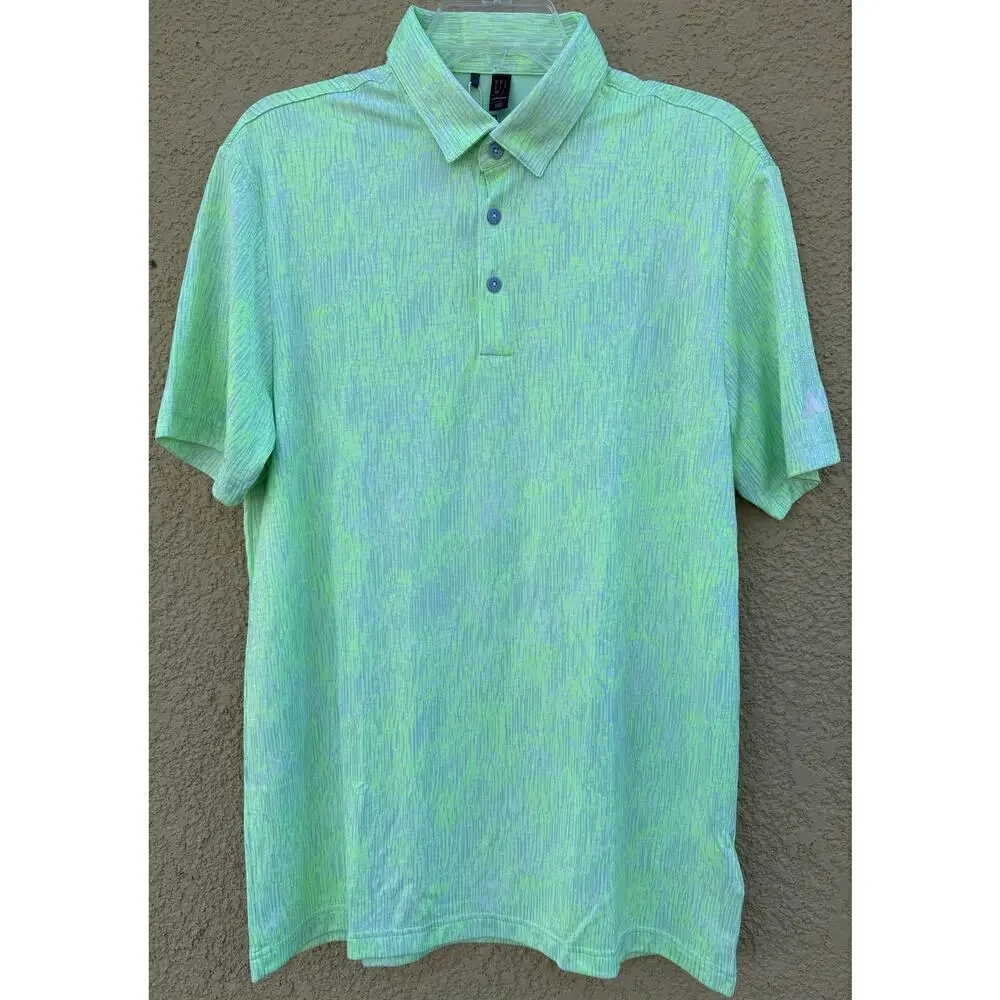 Adidas Golf Polo Green Jacquard Aerial Medium NWT